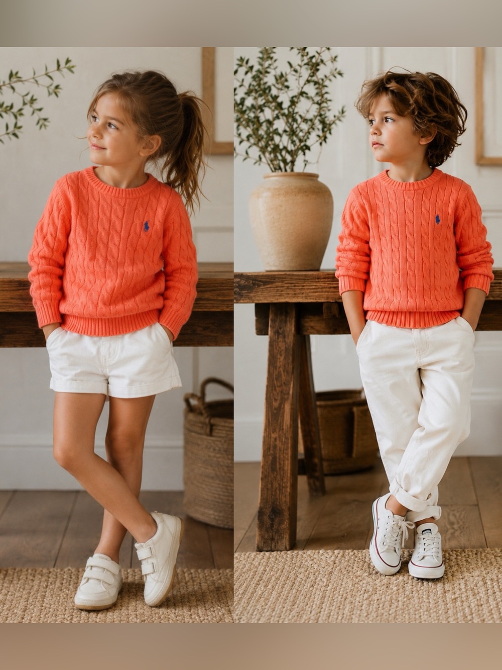 Ralph Lauren Kids Coral Cable Knit Sweater